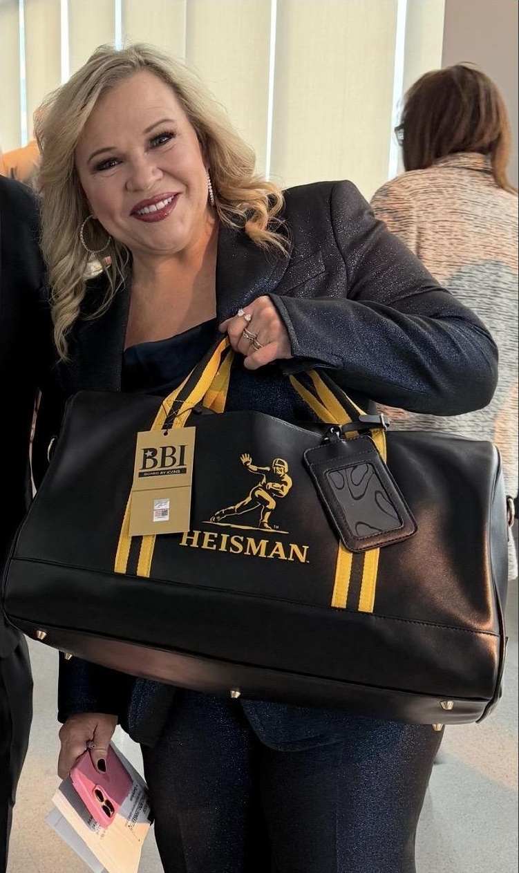 ESPN's Holly Rowe with BBI leather travel bag