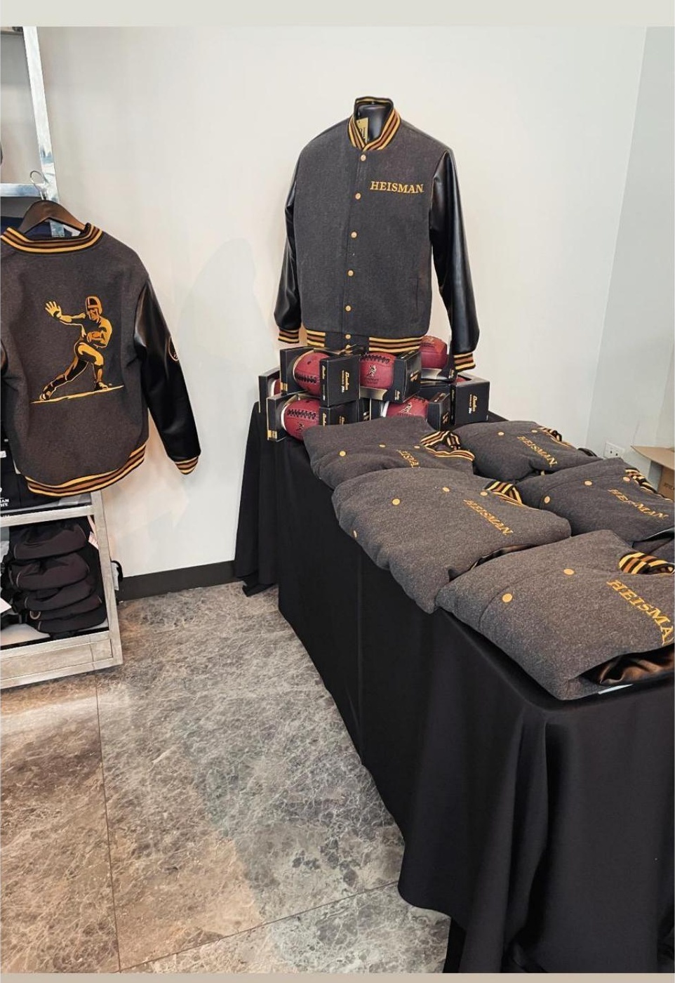 Varsity jackets on display at Heisman gala